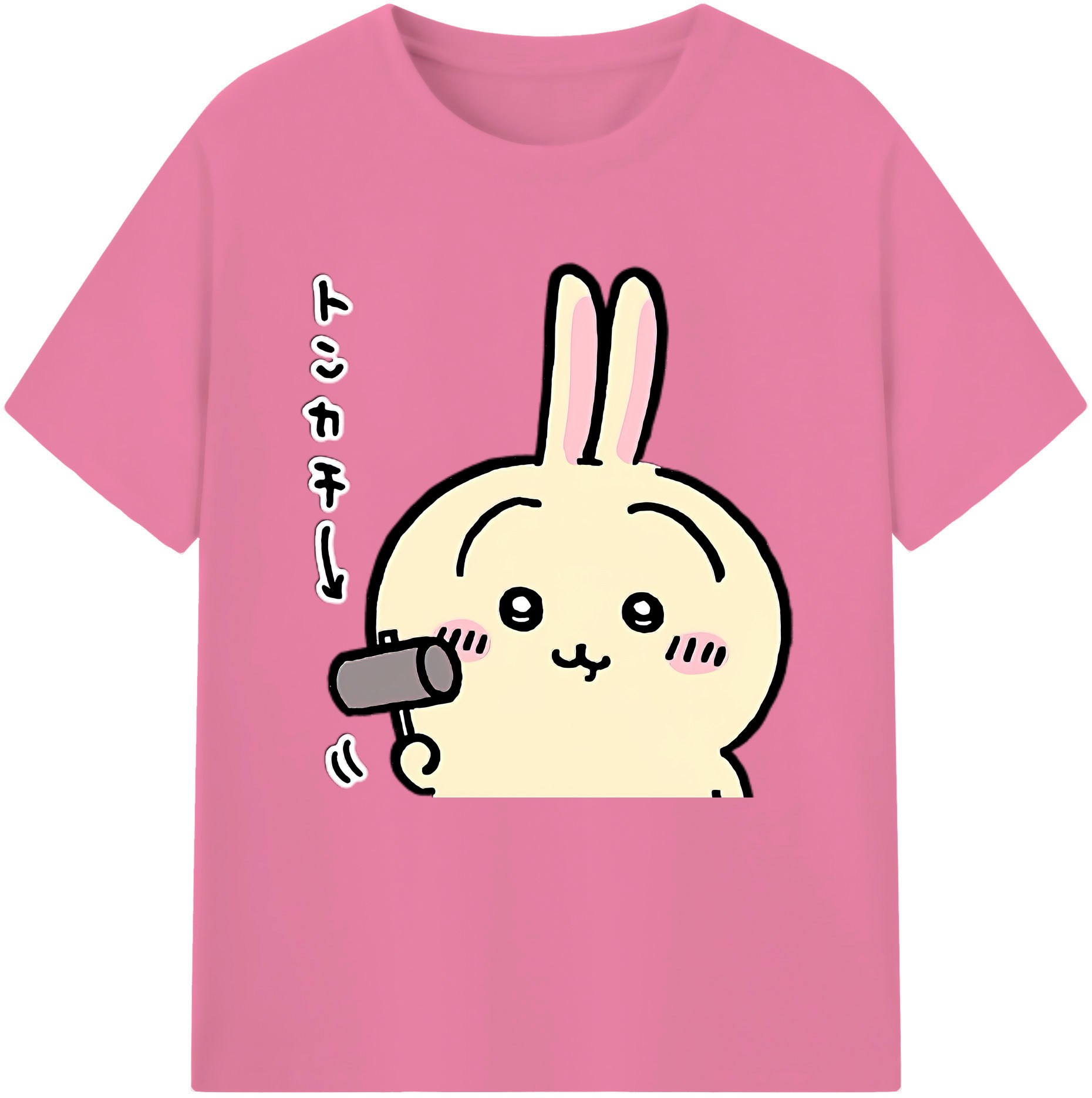 （画像用） ちいかわ うさぎ Chii-kawa usagi 綿100％半袖Tシャツ（フロントプリント）